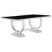 Antoine Rectangular Dining Table Chrome and Black image