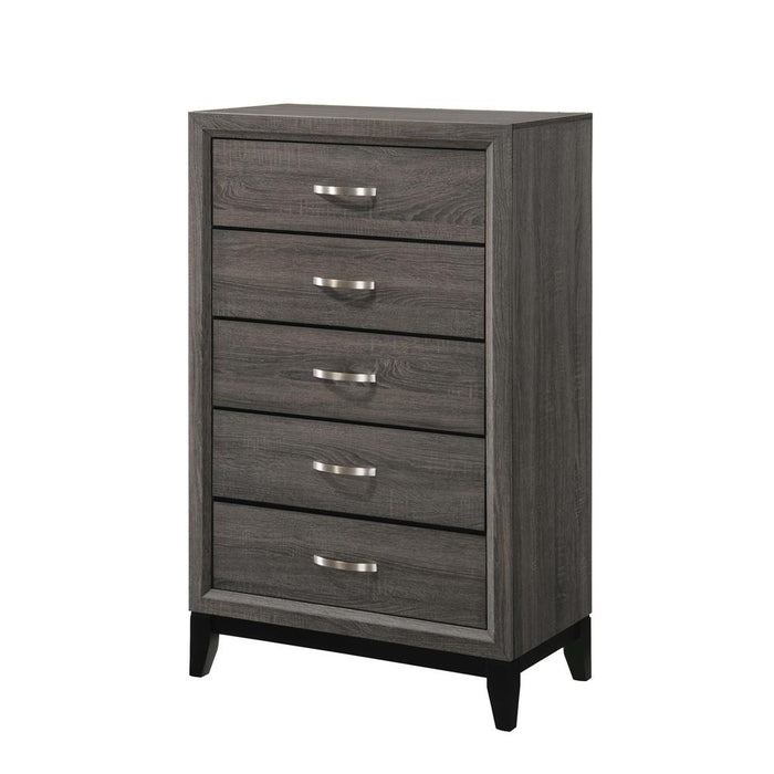 Watson 5-drawer Chest Grey Oak and Black image