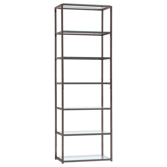 Kate 6-shelf Bookcase Black Nickel image