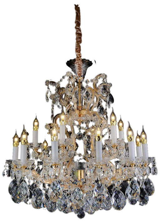 Lighting San Carlo 19 Light Chandelier in Clear and Gold image