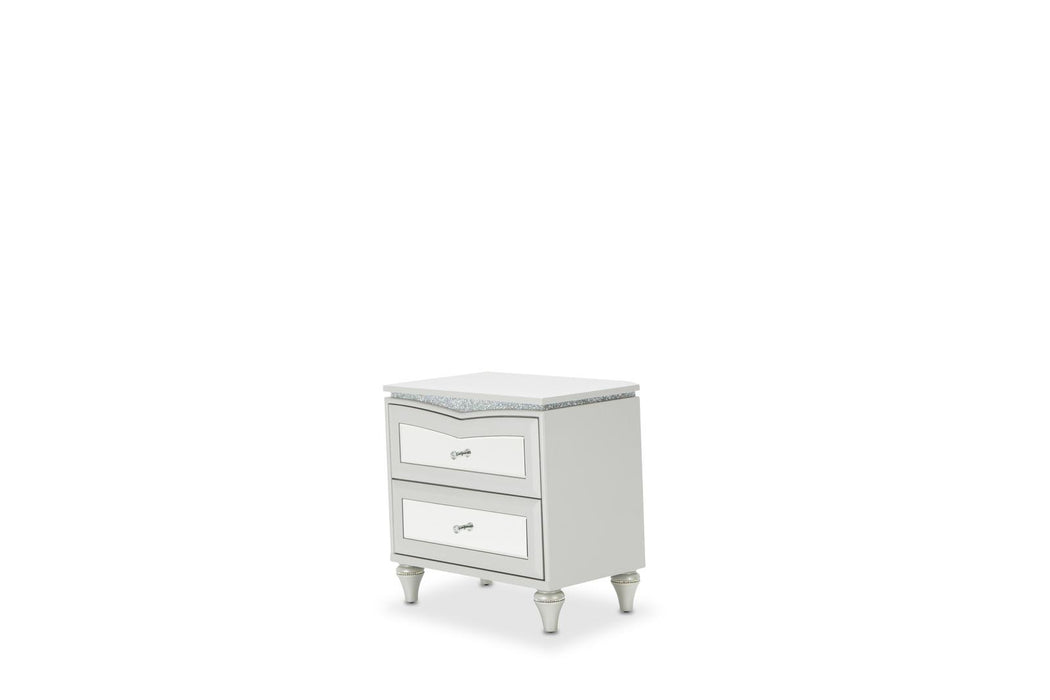 Melrose Plaza Upholstered Nightstand in Dove