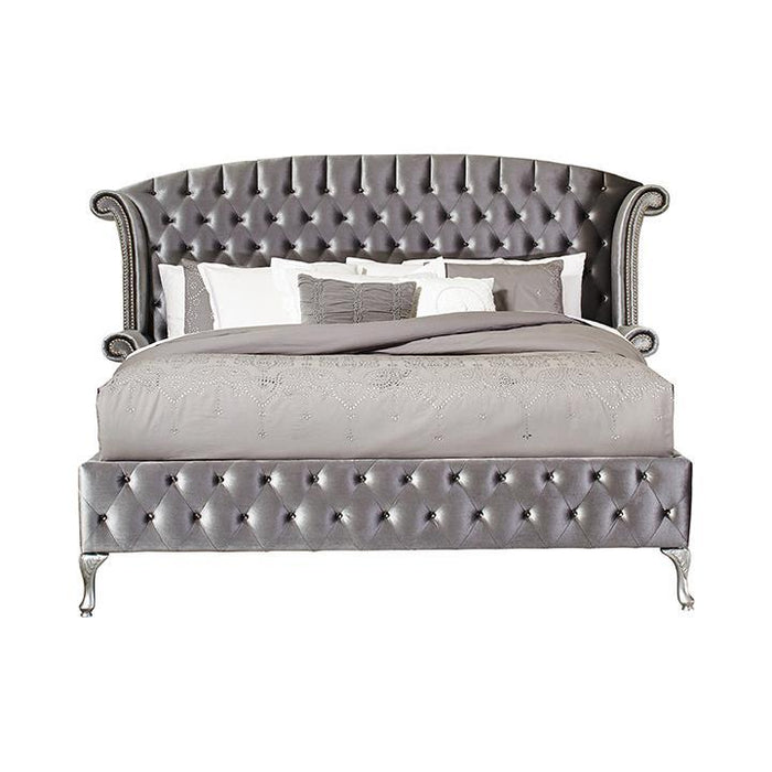 Deanna California King Tufted Upholstered Bed Grey