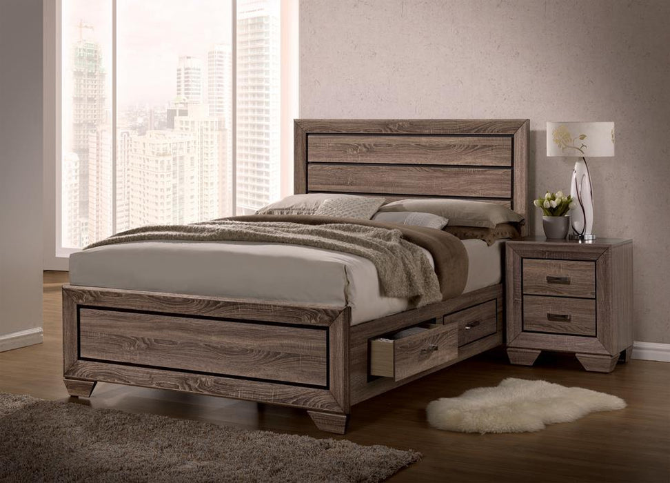 Kauffman California King Storage Bed Washed Taupe