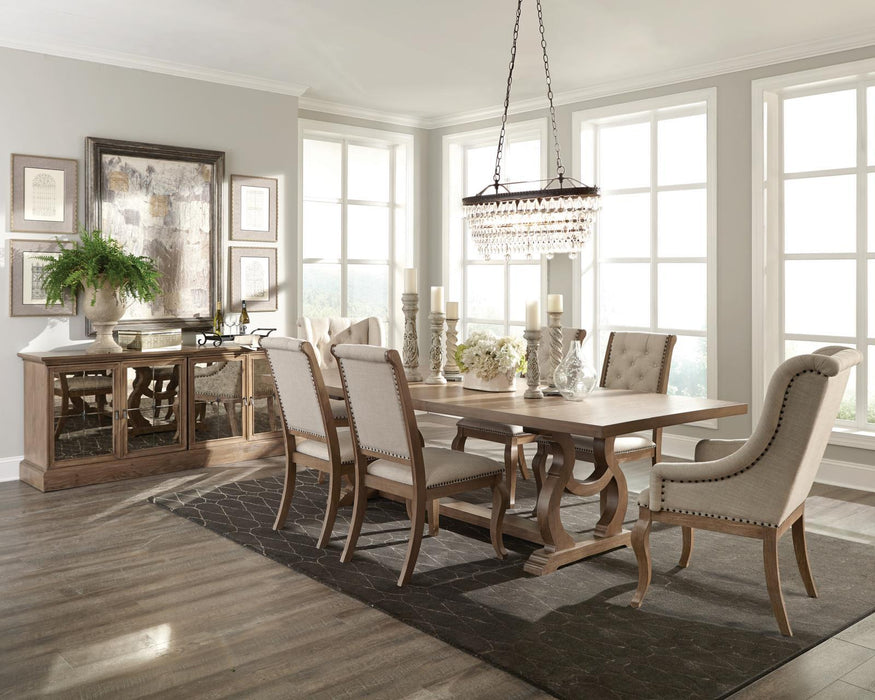 Brockway Trestle Dining Table Barley Brown